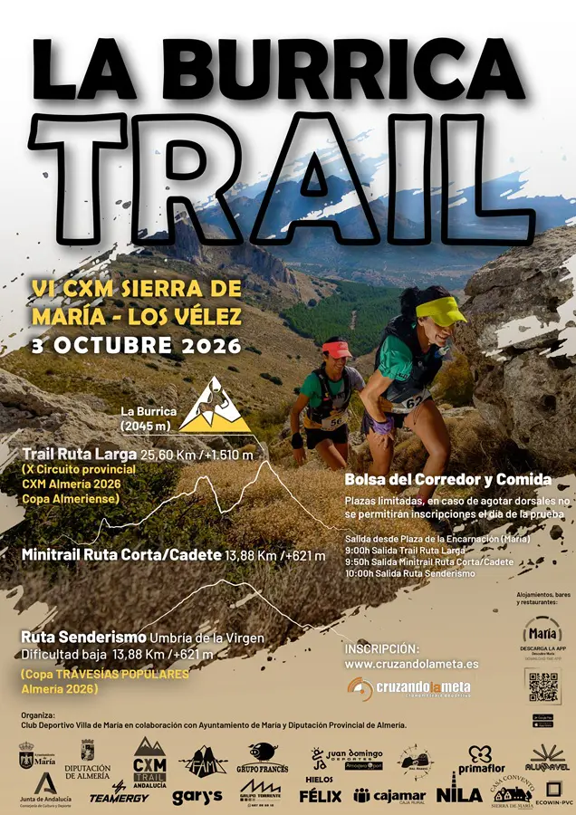 Cartel VI CXM Sierra de María La Burrica Trail 2026