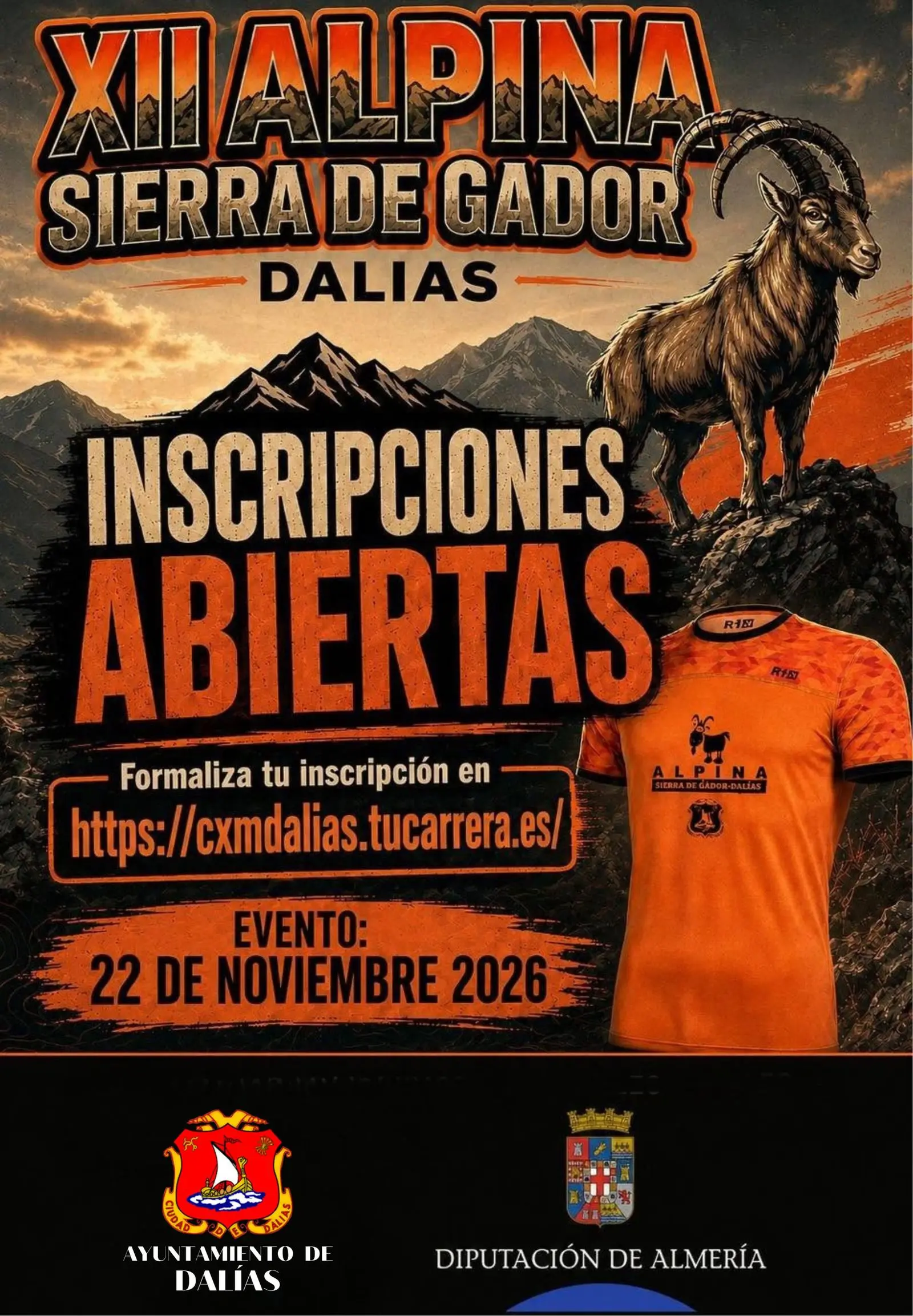 Cartel XII Alpina Sierra de Gádor Dalías 2026